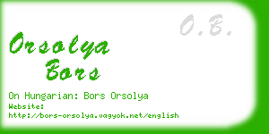 orsolya bors business card